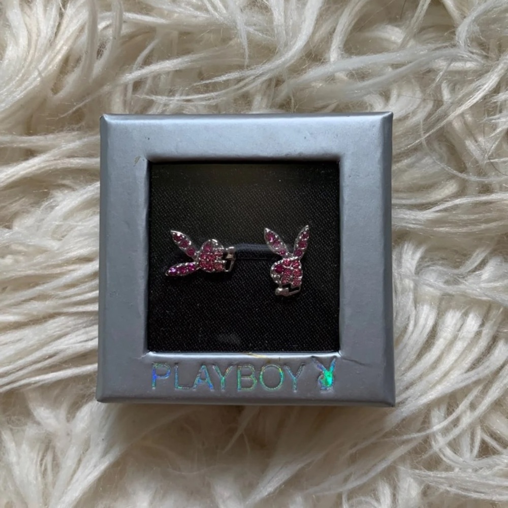 Playboy bunny Swarovski crystal earrings